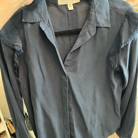 Cloth & Stone for Anthropologie long sleeve blouse - dark blue - Small - Picture 5 of 6